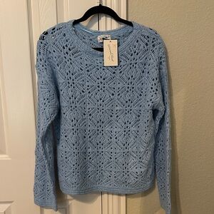 NWT Universal Thread crochet pullover sweater.  Size small light blue